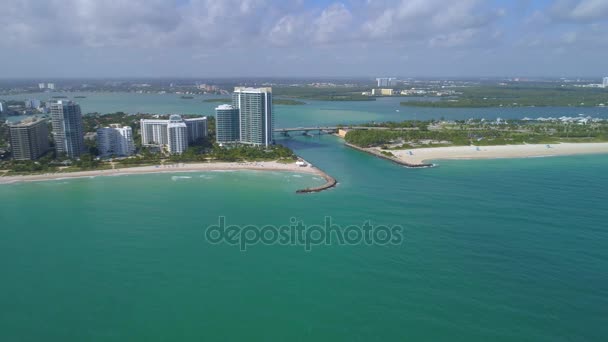 Haulover Inlet Imágenes aéreas de Miami — Vídeo de stock