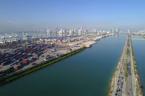 Aerial image Port Miami Florida — Stock Photo, Image