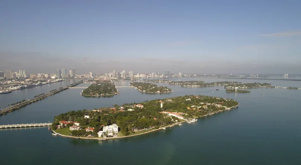 Imagen aérea Star island Miami Beach —  Fotos de Stock