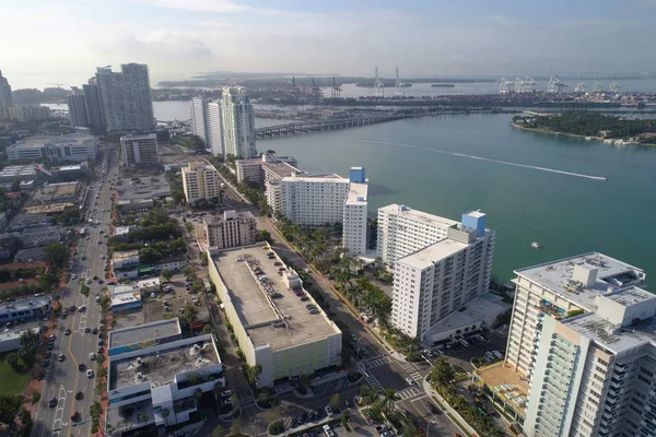 Luchtfoto afbeelding Miami Beach West Avenue — Stockfoto