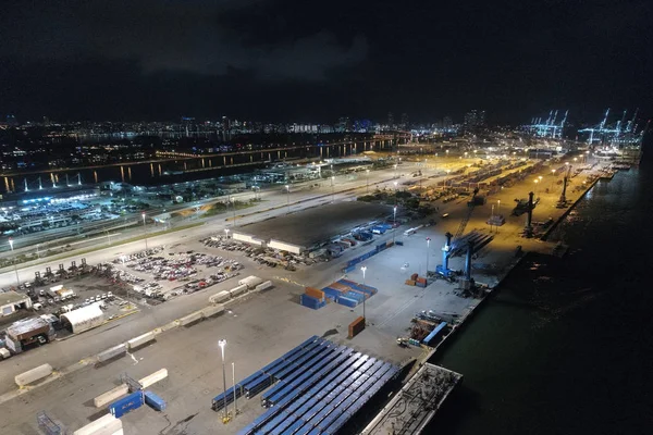 Imagem aérea Port Miami — Fotografia de Stock