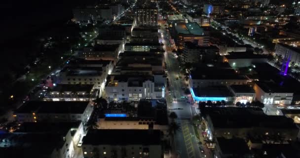 Luchtfoto beelden van Ocean Drive in Miami Beach Florida — Stockvideo