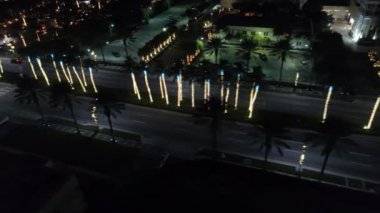 Hava video tatil ışıklar gece Bal Harbour Fl