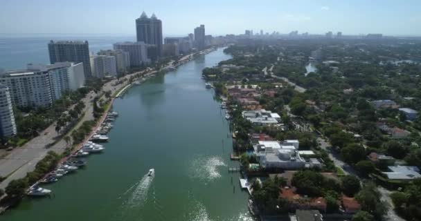 Vidéo Aérienne Miami Beach Indian Creek 4k 60p — Video