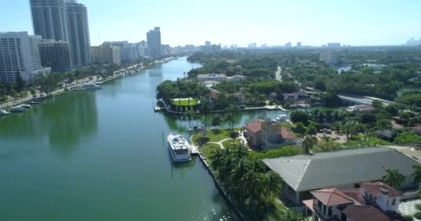 Indian Creek Miami Beach video aéreo — Vídeos de Stock