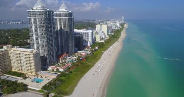 Luchtfoto Miami Beach kust 4 k 60p — Stockvideo