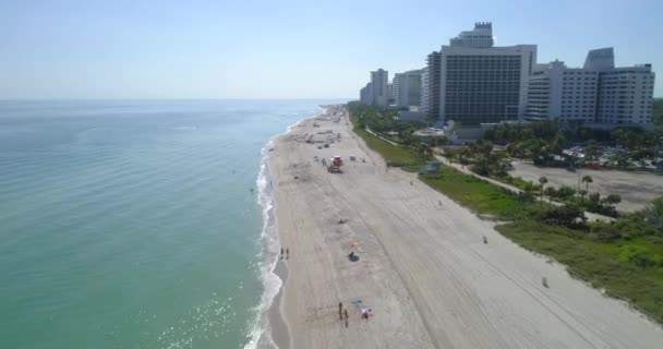 Luchtfoto Miami Beach kust 4 k 60p — Stockvideo