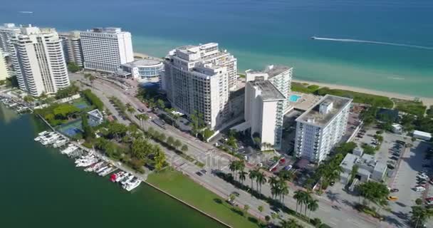 Indian Creek Miami Beach aerial video — Stock Video