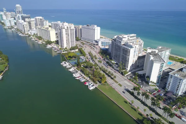 Aerial Miami Beach and Indian Creek — Stock Photo, Image
