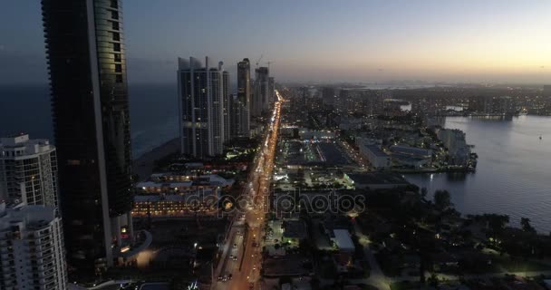 Κεραία βολή sunny Isles Beach Φλώριδα — Αρχείο Βίντεο