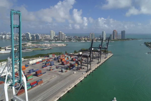 Zdjęcie lotnicze Port Miami Floryda — Zdjęcie stockowe