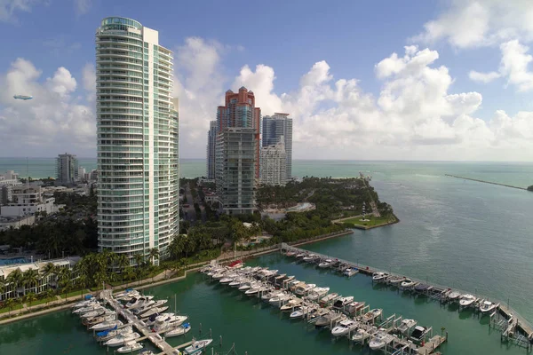 Imagen aérea del Miami Beach Marina — Foto de Stock