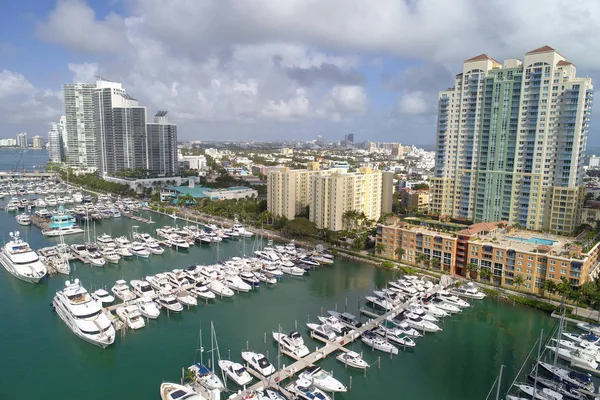 Luftbild des miami beach marina — Stockfoto