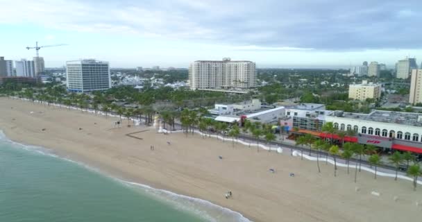 Luchtfoto Drone video Fort Lauderdale Beach 4k 60p — Stockvideo