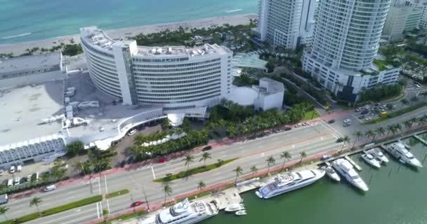 Prowadzenia do celu podróży lotnicze wideo Miami Beach — Wideo stockowe