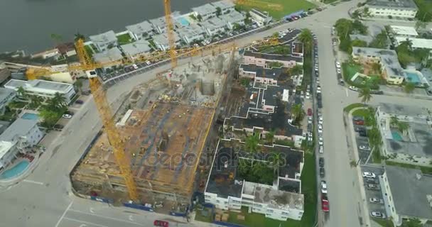 Aerial video of Flying over a construction site — Stock Video