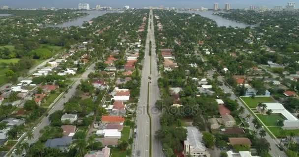 Luchtfoto video van Hollywood Florida wijk — Stockvideo