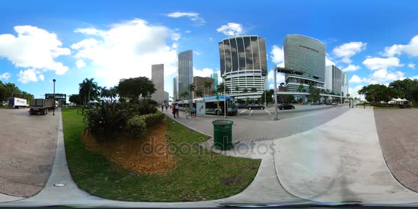 Imágenes de 360vr del centro de Miami 4k — Vídeos de Stock