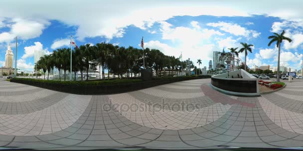 Imágenes de 360vr del Downtown Miami Port Miami 4k — Vídeo de stock