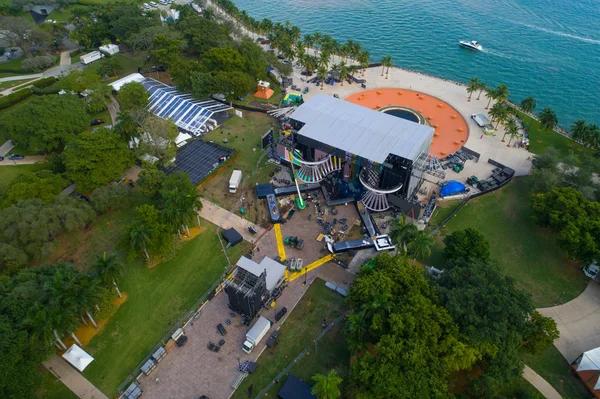 Imagen aérea de Bayfront Park y Bayside Miami — Foto de Stock
