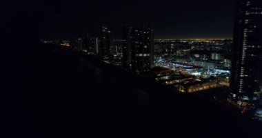 Hava gece panoramik video Sunny Isles Beach