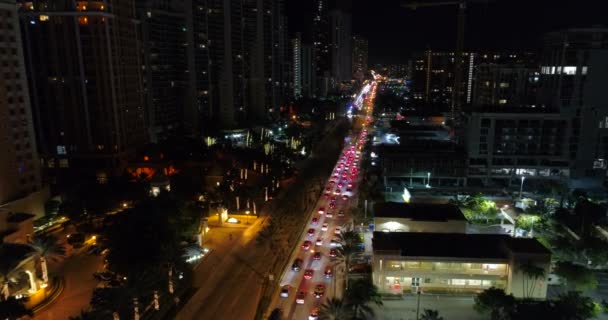 Video aereo di costruzione di strade notturne — Video Stock