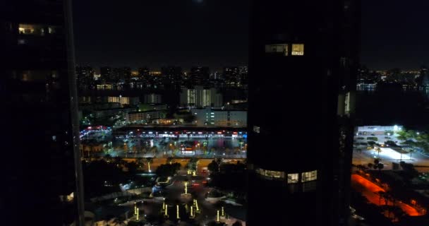 在夜间空中视频购物中心 — 图库视频影像