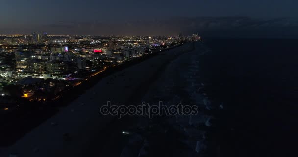 Miami praia noite — Vídeo de Stock