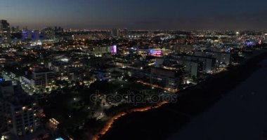 Gece dron video Miami Beach 