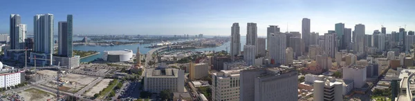 Antenowe panorama Downtown Miami Floryda — Zdjęcie stockowe