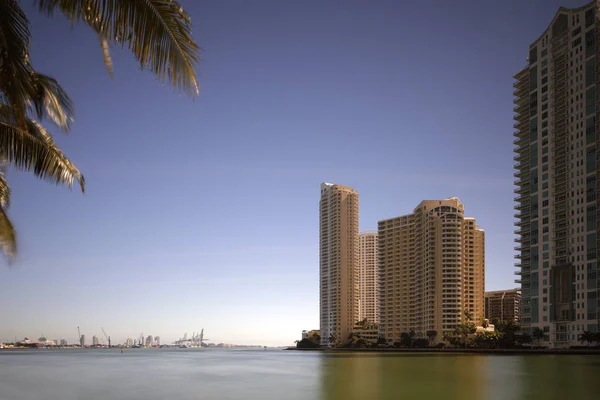 Brickell Key and Port Miami — Stock Photo, Image