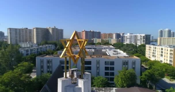 Aerial orbit Jewish star of David — Stock Video