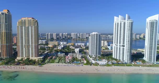 Drone lotnicze wideo Sunny Isles Beach Florida — Wideo stockowe