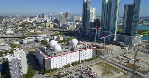 Hava dron Downtown Miami Florida — Stok video