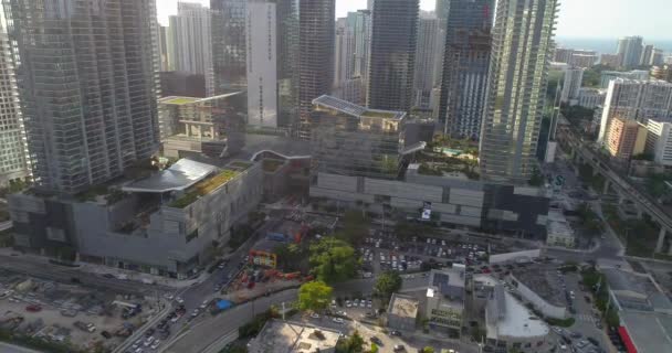 Revelar Brickell centro de la ciudad 4k — Vídeo de stock