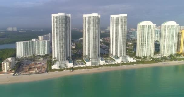 Beachfront architecture Sunny Isles Beach FL — Stock Video