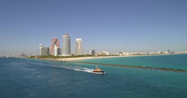 Luftbild-Lotsenboot in Miami — Stockvideo