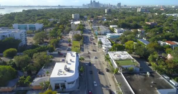 Vídeo aéreo Miami MiMo District Biscayne Boulevard — Vídeos de Stock