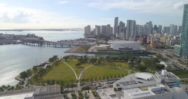 Downtown Miami baía arena — Vídeo de Stock