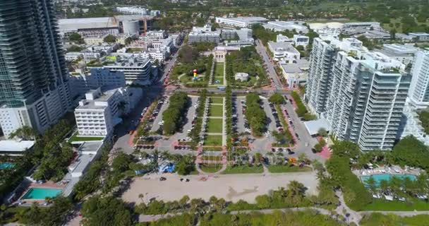 Collins Park Miami Beach Florida hava görüntü — Stok video