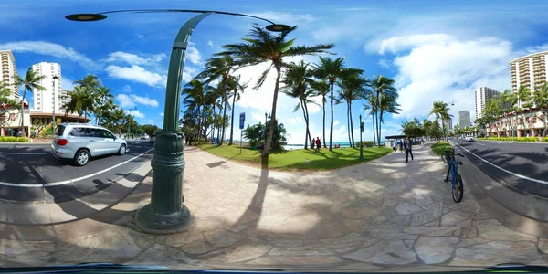 360 εικόνα από την παραλία Waikiki στη Χονολουλού Χαβάης — Φωτογραφία Αρχείου