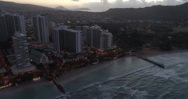 La playa de Waikiki Hawaii — Vídeos de Stock