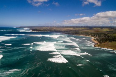 Havadan görüntü Hawaii North Shore dalgalar