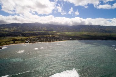 Havadan görüntü Hawaii North Shore dalgalar