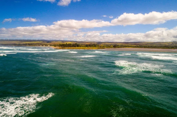 Letecký snímek Hawaii North Shore vlny — Stock fotografie