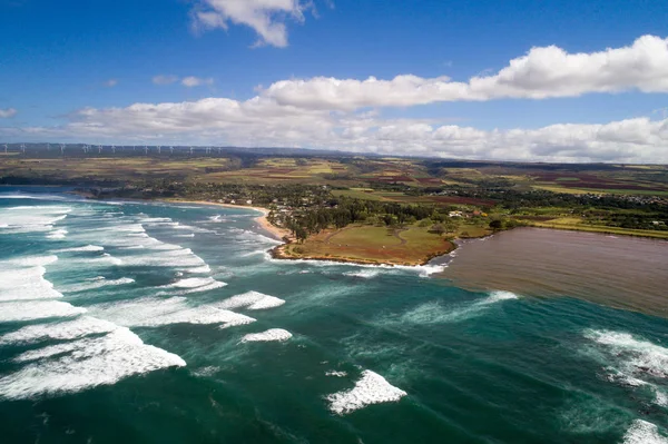 Imagem aérea Hawaii North Shore ondas — Fotografia de Stock