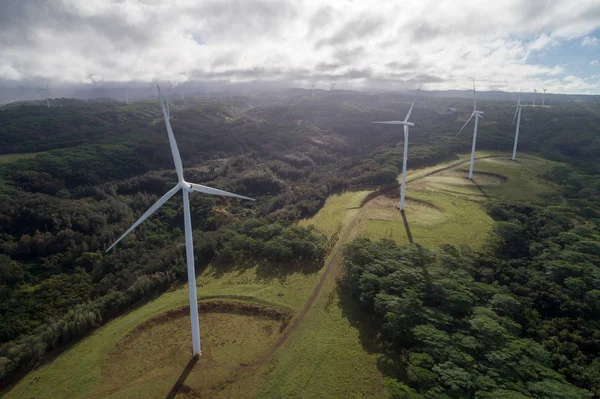 Imagen aérea parque eólico Hawaii —  Fotos de Stock