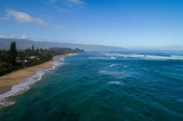 Letecký snímek Severní pobřeží Oahu na Havaji — Stock fotografie