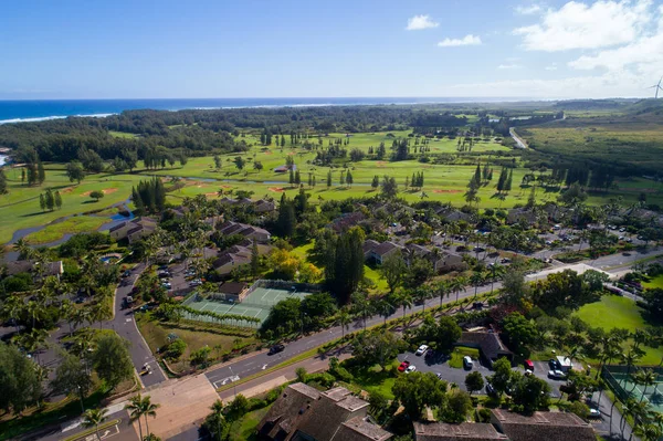 Изображение с воздуха Turtle Bay Resort Hawaii — стоковое фото