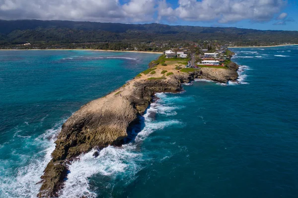 Imagen aérea del paisaje costero de Oahu Hawaii — Foto de Stock